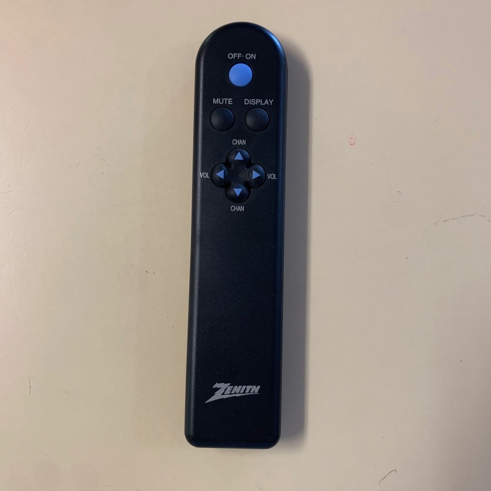 Zenith Vintage TV Remote Control OEM Black Slim‎ 7-Button Retro Untested